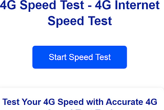 4G Internet Speed Test