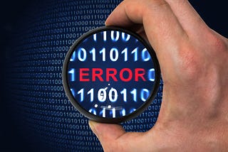 An image representing the word ‘ERROR’ in binary code