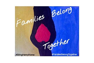 Canvas Painting by my daughter (9 year old), for her Grandfather. Representing Families Belong Together.