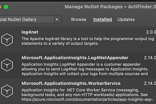 Using Application Insights and Log4Net with .NET Core 3.1 Worker Services