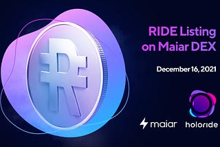 Timeline of our RIDE Listing on Maiar DEX