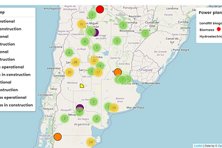 Mapping renewable power plants in Argentina — Dynamic SVG marker creation in folium