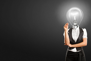 female leader mindset is like a light bulb on her head