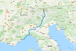 Day 9 (James): Taggia — Genoa (Genova) — Innsbruck (Austria)