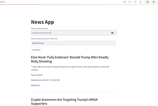 Python + Streamlit + FreeNews API