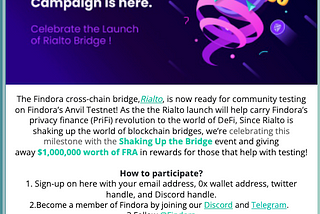 🎉Announcing $1MM “Shaking Up the Bridge” Campaign Phase-2