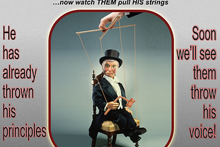 Kevin ‘Charlie’ McCarthy puppet on strings