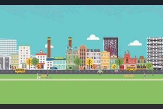 A colourful pixel image of the Croydon skyline as it appears on the SEND Local Offer website