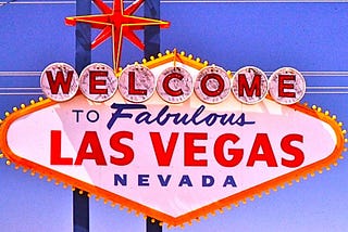 The famous “Welcome” sign on Las Vegas Boulevard South in Las Vegas.