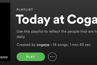 Today at Cogapp playlist on Spotify