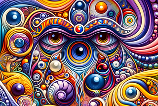 “Abstract thumbnail image in a late 1960s San Francisco psychedelic style, featuring vibrant swirls and patterns in purples, blues, oranges, and greens. Symbolic elements like eyes and interconnected figures represent the theme of curiosity and social dynamics, all set against a brightly colored, fluid background, typical of psychedelic art. No text is present in the image.”