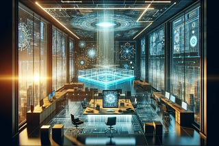 Futuristic workspace