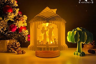 Family Pop-Up Template, House Pop-Up SVG for Cricut Projects, 3D Papercut Light Box Sliceform, DIY House Night Light