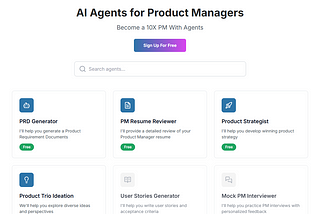 aigents.pm, Free AI Agents For Product Managers
