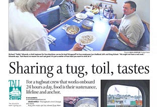 Eating on a Tug Boat