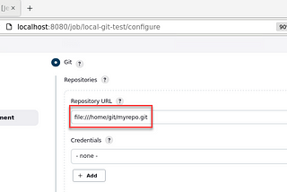 Add Local Git Repo in Jenkins