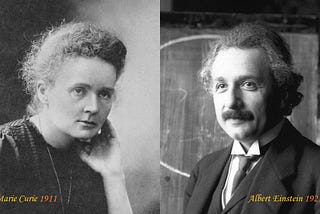Marie Curie and Albert Einstein
