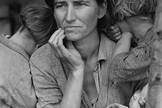 Florence Thompson “Migrant Mother,” a migrant pea farmer family by Dorothea Lange in March 1936