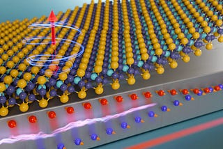 illustration of electric current pumped into platinum