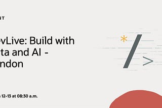 Card with the event title and details: Oracle DevLive: Build with Data and AI — London. March 12–13 2024
