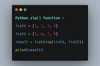 Python zip() Function.