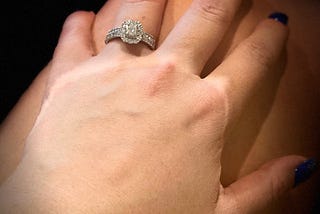 Platinum and diamond engagement ring