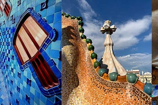 Casa Batlló- The shaft, the roof, the ceiling on the noble floor