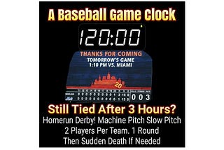 A soccer like game clock, is a potential solution to Major League Baseballs’ time and ratings…
