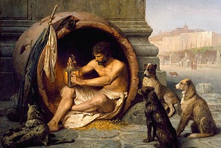 Why did Diogenes live in a barrel?