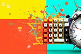 digital illustration of a calculator and alarm clock