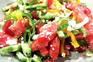 Bell Pepper, Tomato, and Feta Salad — Salad — Tomato Salad