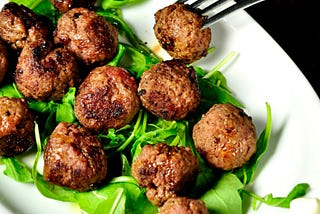 Photo of meatballs.