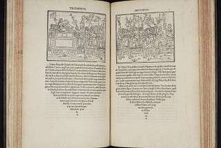 Double page opening of text with illustrations