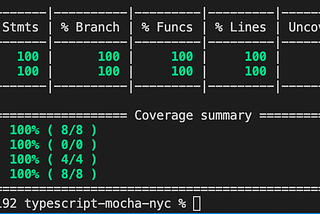 Test coverage report in Typescript with Mocha and NYC