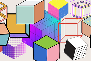 Colourful cubes depicting toolbox