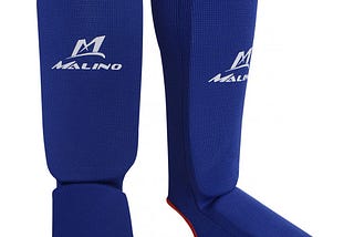 Buy Malino Blue PU Shin Pads With Removable Instep Foot