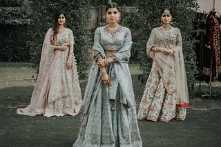 Indian girls in bridal dresses