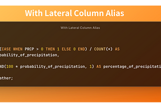 Analytical SQL Tips Series — Lateral Column Alias