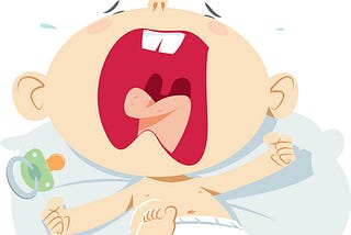 Cartoon of an infant screaming at the top of its lungs