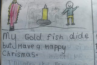 journal entry saying my goldfish died