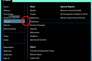 Debugging Bloomberg menu mimic