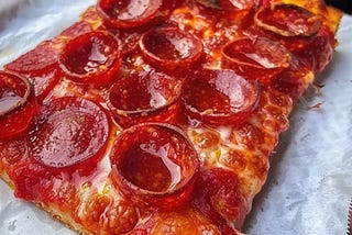 Photo: Notice how the pepperoni has cupped upwards after baking.