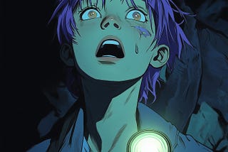 Halloween scene illustration in anime style
