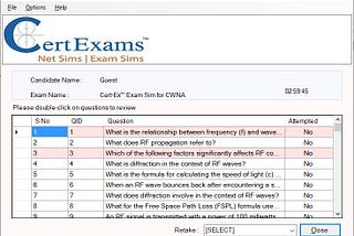 Cert-Ex™ Exam Sim for CWNA (Wireless Network Admin)