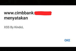 XSS Reflected - nonpersistent on cimb bank