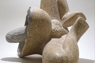 A stone sculpture of a large erect penetrating penis. Nicolas Moreton Boyhood Dreams.