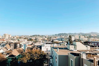 View of san francisco skyline from the Mission