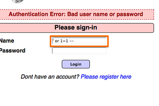 Authentication Bypass (SQL)