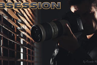 A man looking through a window with spy gear