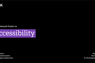 Design Research Project on Accessibility